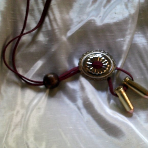 Bullet necklace with para cord and .45 caliber non dangerous .45 brass shells - Picture 1 of 2